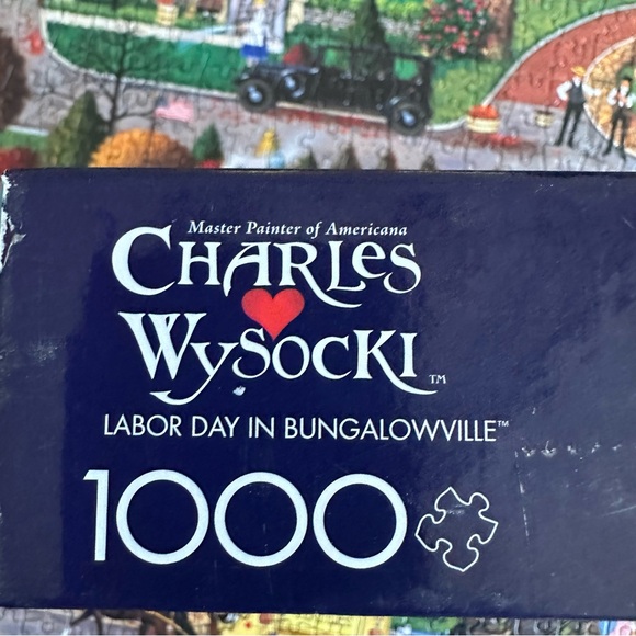 Charles Wysocki Labor Day in Bungalowville 1000 Piece Puzzle - Picture 5 of 5